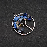 Кулон "Дерево щастя" Содаліт d-30мм купити біжутерію дешево оптом в інтернеті