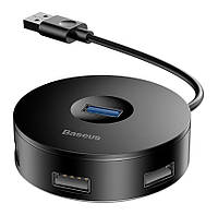 USB Хаб Baseus Round Box 5в1 USB 3.0/ USB 2.0 x 3/ Micro USB Черный (CAHUB-F01)