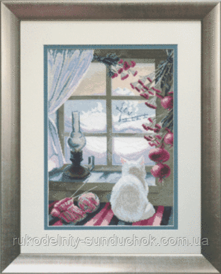 Набір для вишивки хрестиком Чарівна Мить М-482 "Кішка біля віконця", фото 1