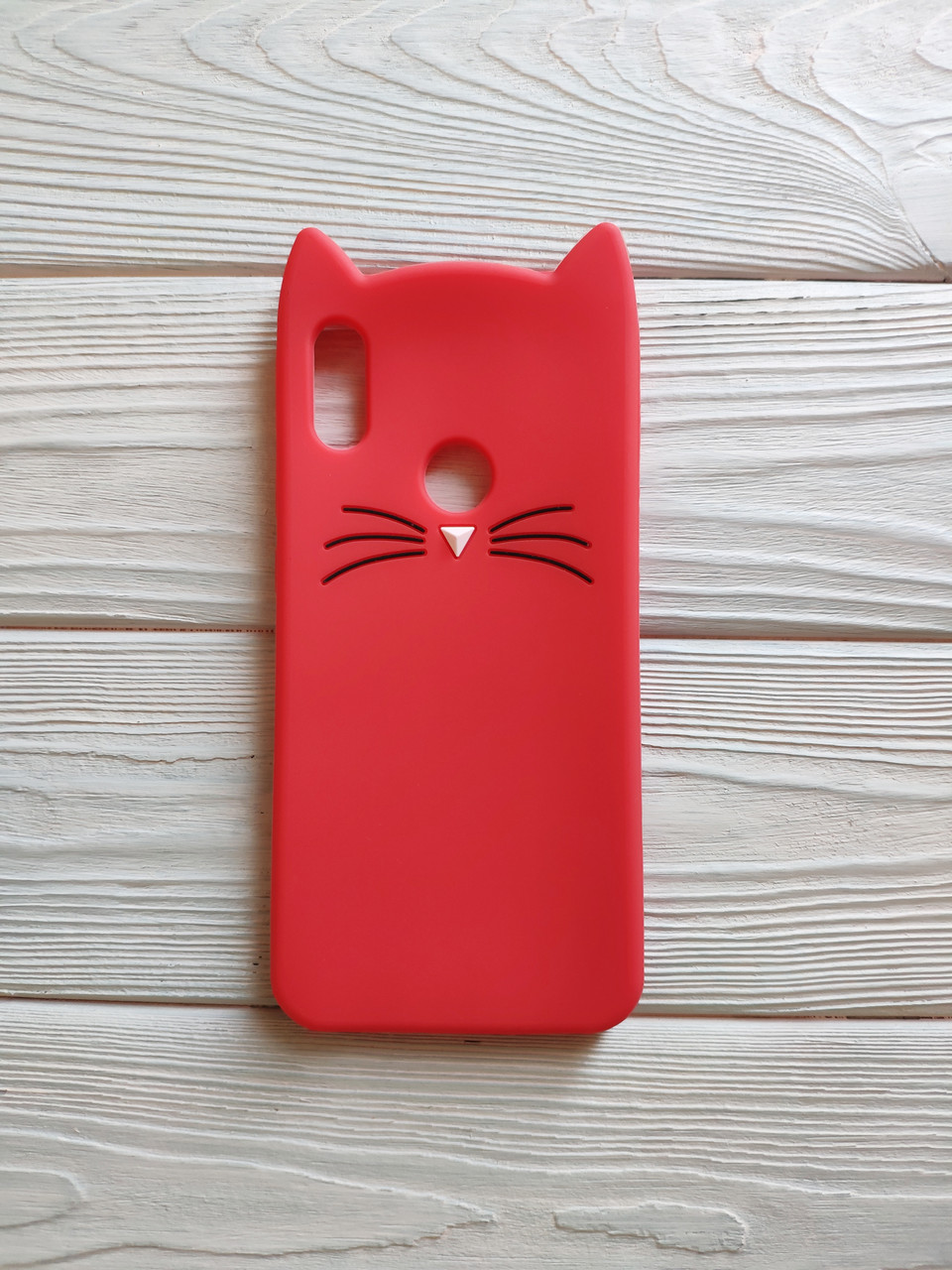 Гумовий чохол 3D для Huawei Y6 2019 / Y6S 2019 Бампер Усики Червоний