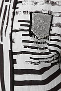 / Розмір 52,54,56,58 / Жіночий річний лляної брючний костюм Гавана смужка / великі розміри, фото 3