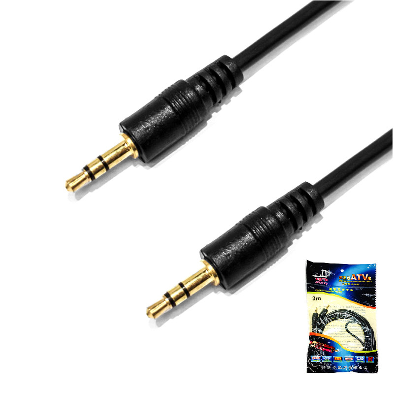 Кабель Lesko 3.5 mm-3.5 mm 1.5 м для під'єднання аудіоакустики 38 шт.