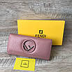 Жіночий шкіряний гаманець Fendi Фенді, фото 4