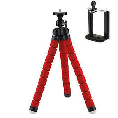 Гнучкий настільний штатив/трипод із тримачем для телефона Alitek Flexible Sponge Long Red