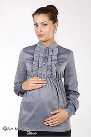 Вишукана блузка для вагітних з бавовняної меланжевої тканини Michele XL Юла Мама сірий