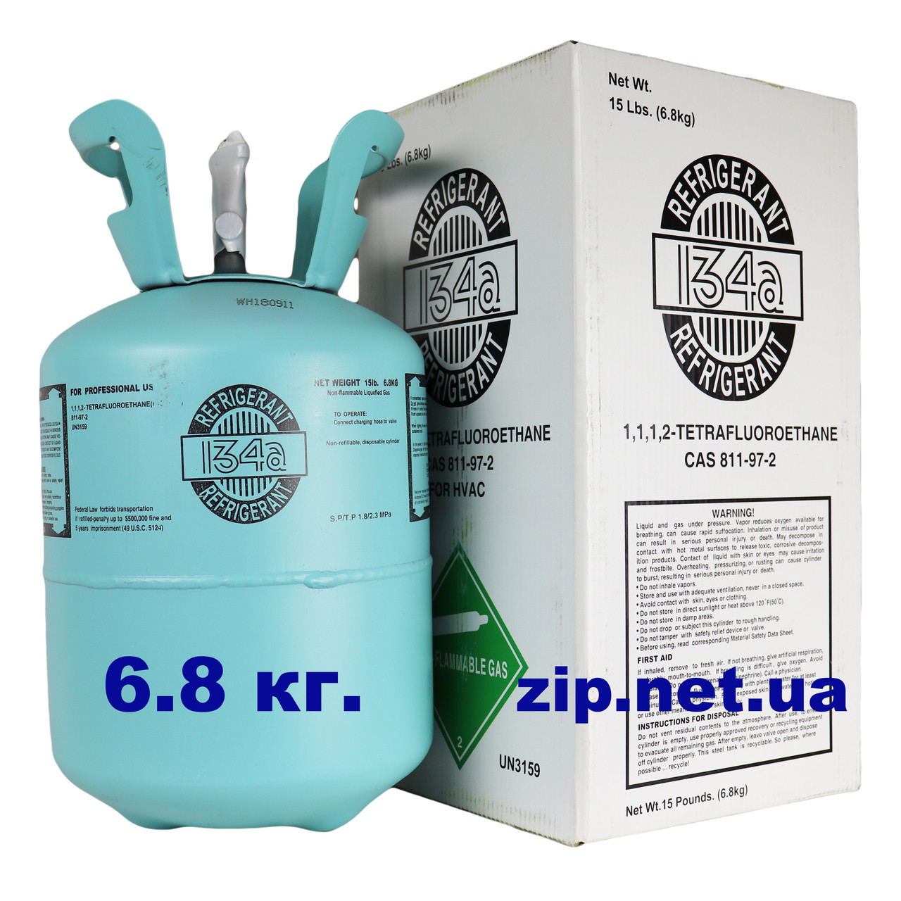 Фреон R-134a упаковка 6.8 кг.