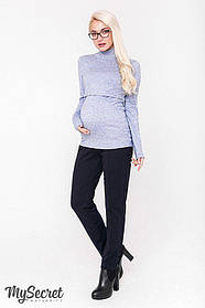 Трикотажні утеплені штани для вагітних з начосом Taya Warm S Юла Мама Темно-синій