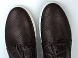 Взуття великих розмірів чоловіча літні кросівки коричневі шкіряні кеди перфорація Rosso Avangard Brown&White, фото 9