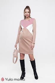 Тепла сукня для вагітних та годуючих Denise Warm L Юла Мама Бежевий