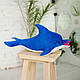 Дельфін іграшка Eirena Nadine (312-S-30) плюшевий 30 см Синій, фото 4