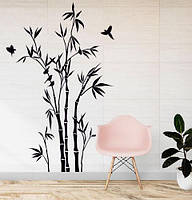 Наклейка на стіну Бамбуковий ліс (бамбукові зарослі, східний стиль, бамбук, велика наклейка на стіну)