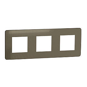 Рамка 3-постова бронза / білий New Unica Studio Metal