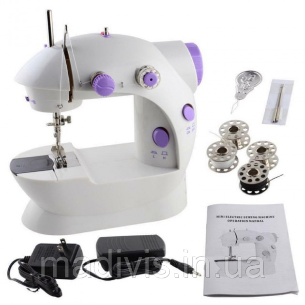 Швейна машинка портативна Mini Sewing Machine SM-202A з адаптером, фото 1