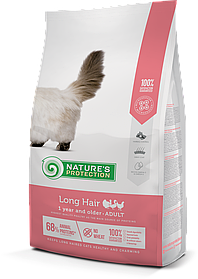 Natures Protection Long hair корм для дорослих довгошерстих кішок, 2 кг