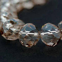 Бусини кришталь кулька 4 мм 36 см колір димчастий кварц