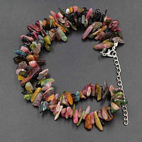 Намисто з турмаліну намистина 16х4 мм довжина 44 см