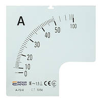 Шкала для стрільцевого амперметра АСКО-УКРЕМ 50/5А для А-72-6 (A0190010068)