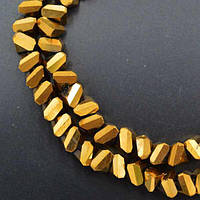 Бусини з кришталю, грановані, колір золото, розмір 8х4 мм (100 шт.)