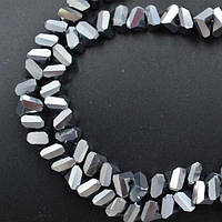 Бусини скло 8х4 мм 100 шт. з огранкою металік