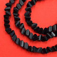 Бусини з кришталю, грановані, колір чорний, розмір 8х4 мм (100 шт.)