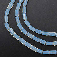 Намистини з кришталю, прямокутні, гранчасті, колір "місячний камінь", розмір 6х3 мм (80 шт)