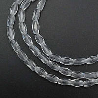 Бусини з кришталю 7х4 мм 80 шт. циліндричні з огранкою безбарвний