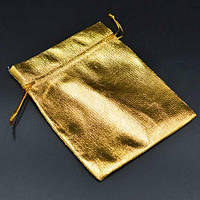 Подарунковий мішечок 10 шт. текстиль, колір золото, розмір 12х14,5 см