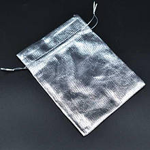 Подарунковий мішечок 10шт текстиль, колір срібло, розмір 12х14,5 см