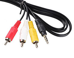 Кабель 3.5 mm тато/3RCA тато 1.5 m чорний