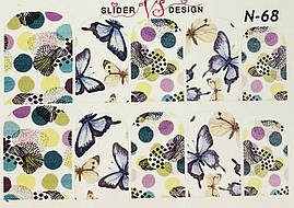 Наклейки водні для дизайну нігтів Slider N-68