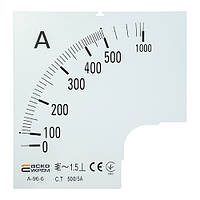 Шкала для стрільцевого амперметра АСКО-УКРЕМ 500/5А для А-96-6 (A0190010086)