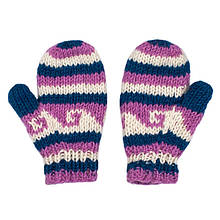 Теплі дитячі в'язані рукавички з орнаментом