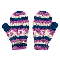 Теплі дитячі в'язані рукавиці з орнаментом