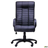 Офісне крісло керівника AMF Атлантіс чорний кожзам і пластик на коліщатках, фото 3