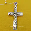 Срібний чоловічий хрестик кулон. Православний хрест спаси збережи, фото 8