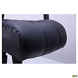 Офісне крісло керівника AMF Атлантіс чорний кожзам і пластик на коліщатках, фото 4