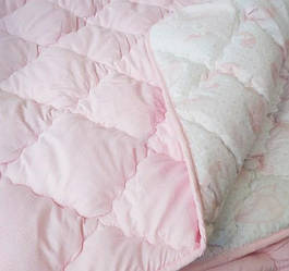 Ковдра тепле двоспальне «Холлофайбер» комбіноване Рожевий