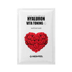 Medi-peel Hyaluron Vita Toning Mask Ампульна тканинна маска з пептидами й екстрактом троянди