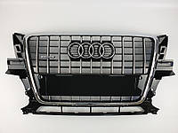 Решетка радиатора Audi Q5 2008-2012год Черная с хромом (в стиле S-Line)