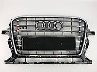 Решетка радиатора Audi Q5 2012-2016год Черная с хромом (в стиле S-line)