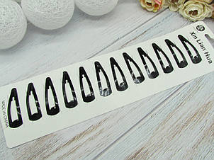 Заколки тик-так 4.5 см черные 5 стрічок/уп