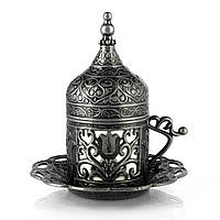 Турецька чашка Демитассе для кави 60 мл, колір: постарене серебро