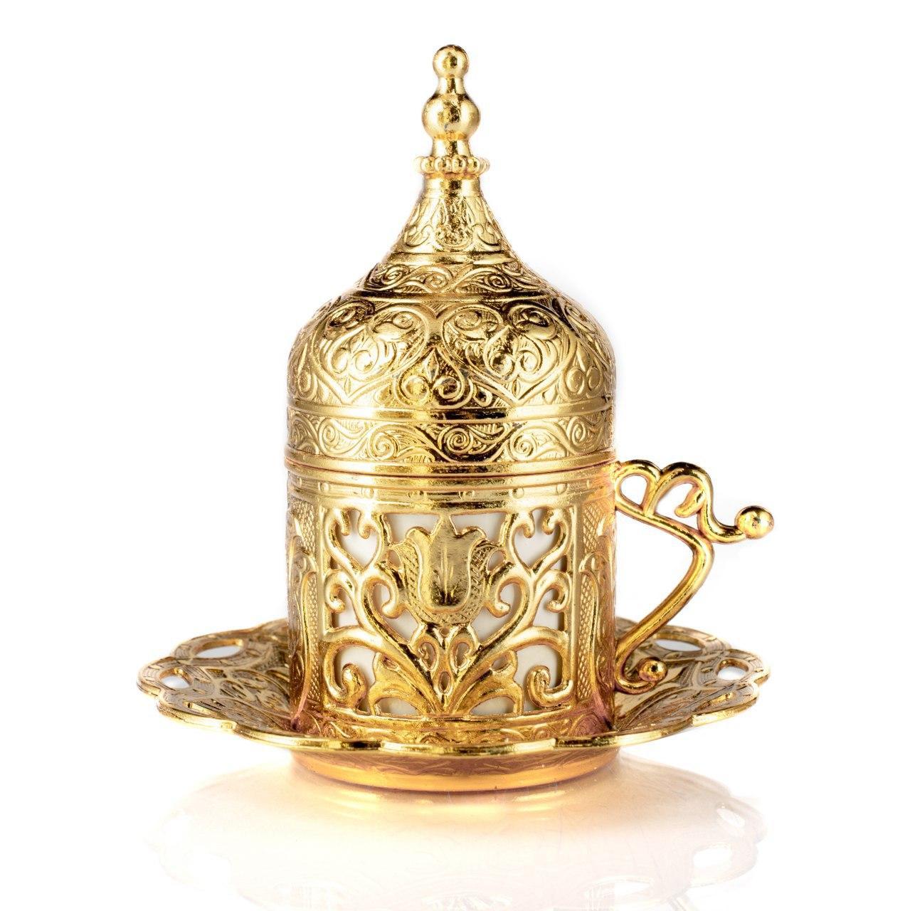 Турецька чашка Демитассе для кави 60 мл, колір:золото