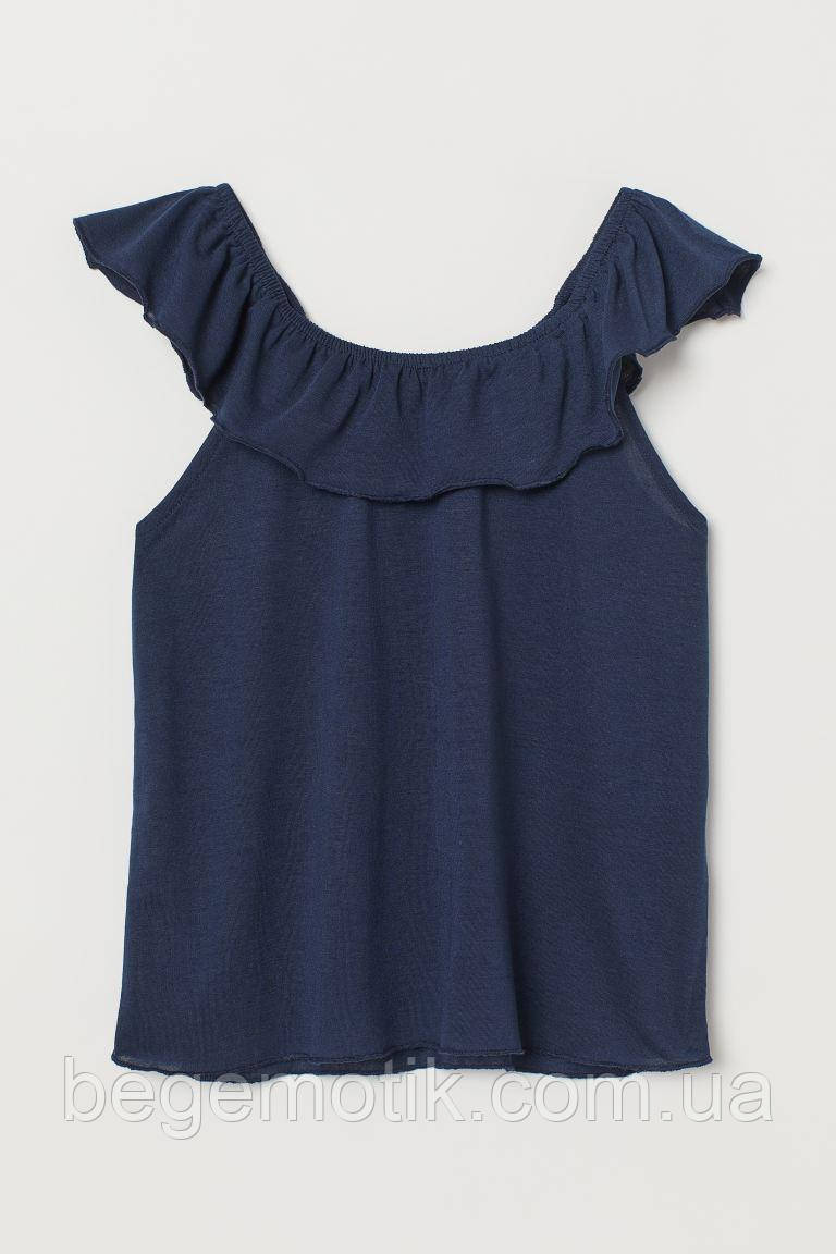 H&M Топ з оборкою Темно-синій 8-10 років зріст 134-140