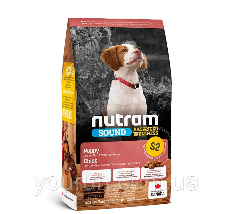 Nutram S2 Sound Balanced Wellness Natural Puppy сухий корм для цуценят з куркою і цільними яйцями 2кг