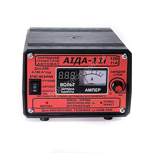 АІДА-11i з перекл гел/кисл — Зарядне для гелевих, мультигелевих, AGM, кислотних, акумуляторів із вольтметром, фото 2