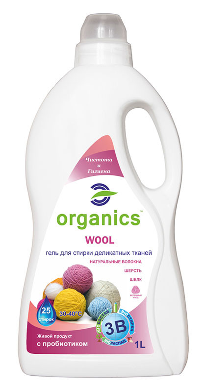 Гель для прання делікатних тканин Organics Wool 1л