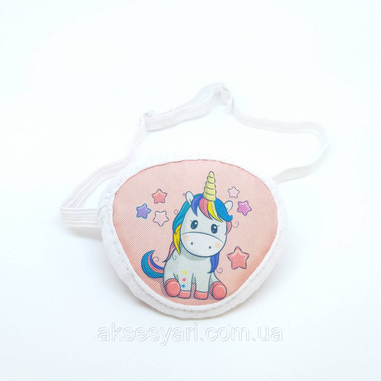 Купить Окклюдер на резинке из ткани для девочки Единорог розовый, цена ...