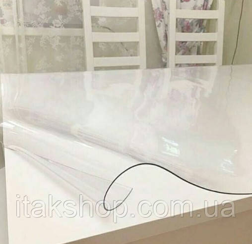 Силіконове м'яке скло Прозора захисна скатертини для столу і меблів Soft Glass (1.5х1.0м) товщина 1.5 мм