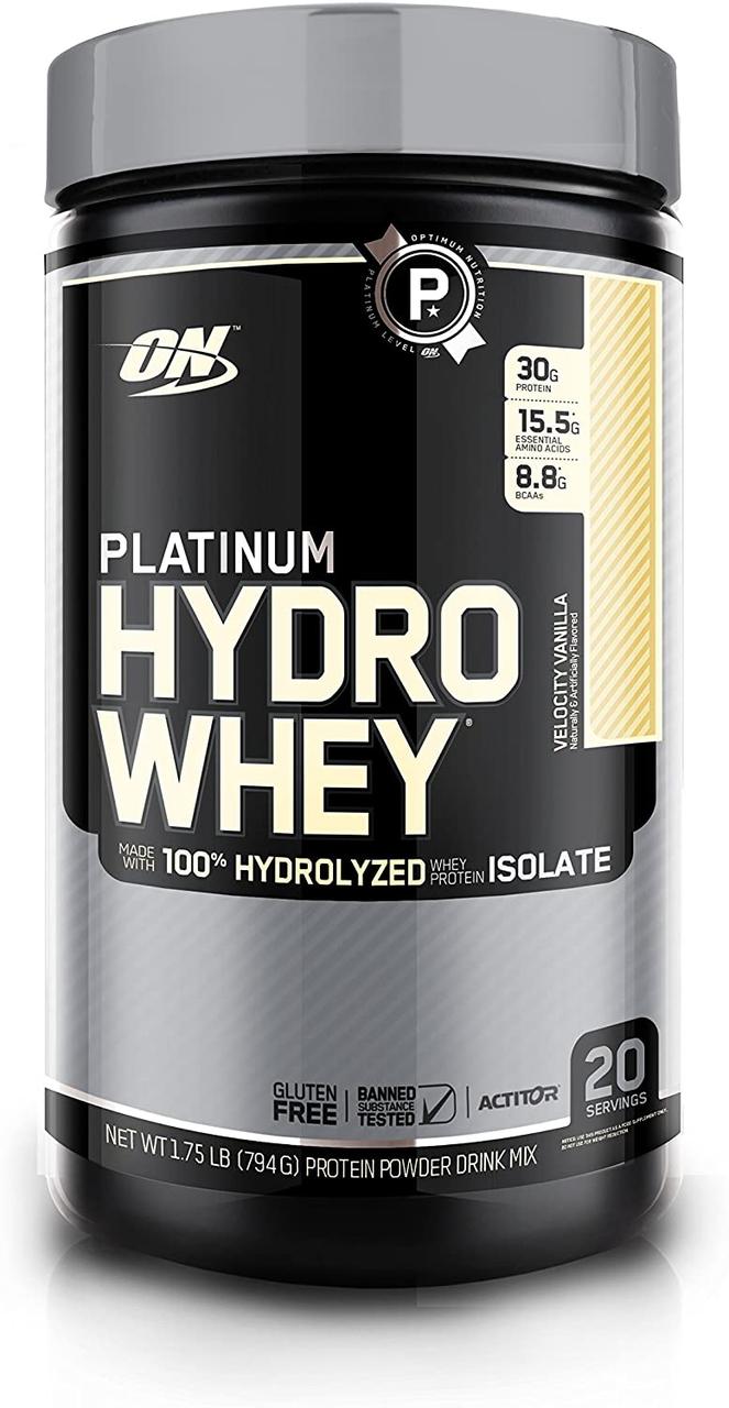 Сироватковий протеїн гідролізат Optimum Nutrition Platinum Hydro Whey (795 г) платинум вей ваніль